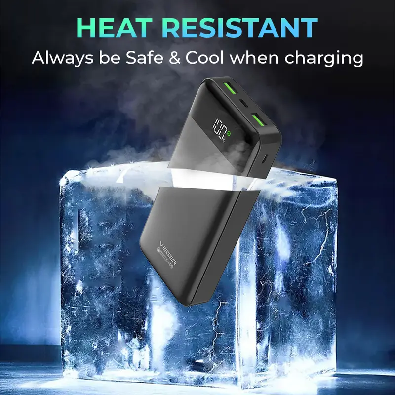 VEGER Powerbank Q21 20000mAh 3 Output LED Digital Display Fast Charging Quick Charge QC 22.5W & Power Delivery PD 20W Power Bank 6