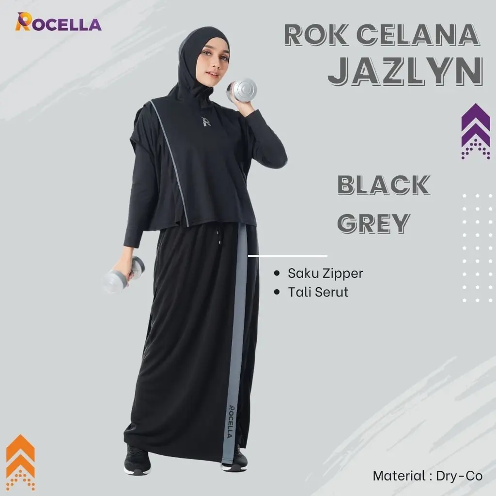 Rok Celana Muslim Wanita Kekinian Rocella Rok Celana Jazlyn Rok Celana Olahraga Muslimah