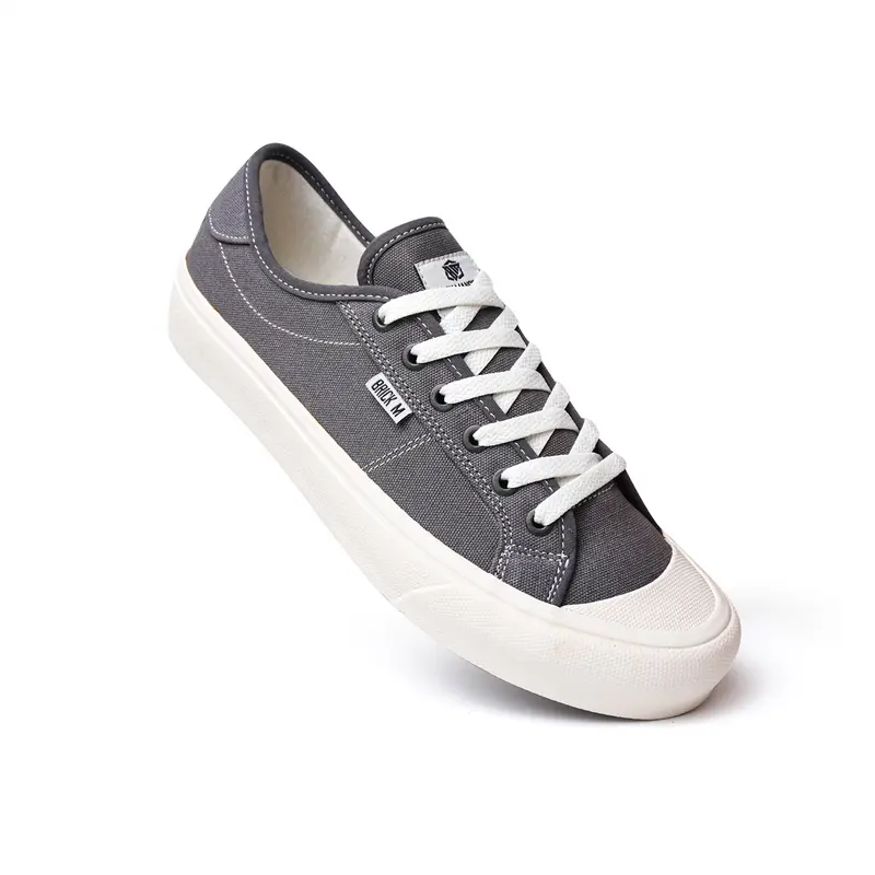 Brick Mansions - Urban Street Grey White Sepatu Sneakers Casual Pria Wanita Shoes Snekers Black 3