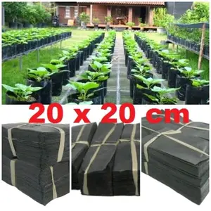 Polybag tanaman 20x20 isi 30/50/100 lembar - planter polybag ukuran 20x20 - pokybag pot planter tanaman 20x20 cm
