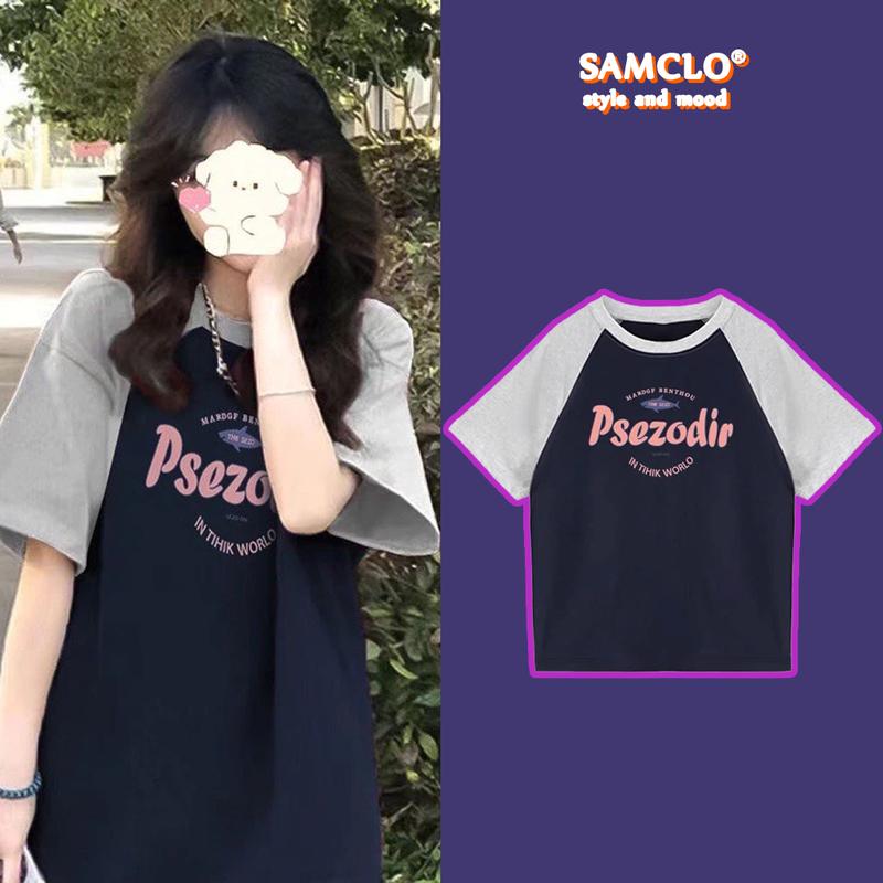 Top Áo thun Cổ Tròn RAGLAN form rộng tay lỡ nam nữ Ong SAM CLO Cotton Su phông freesize dáng Unisex - mặc cặp, mặc nhóm, mặc lớp phối tay in chữ PSEZODIR