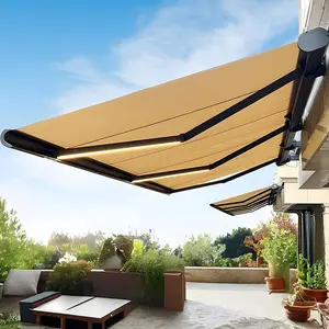 Eaves Home-Use Sun & Rain Awning - Folding Retractable Hand-Crank/Electric Canopy, Waterproof Custom Shelter for Balconies, Cour