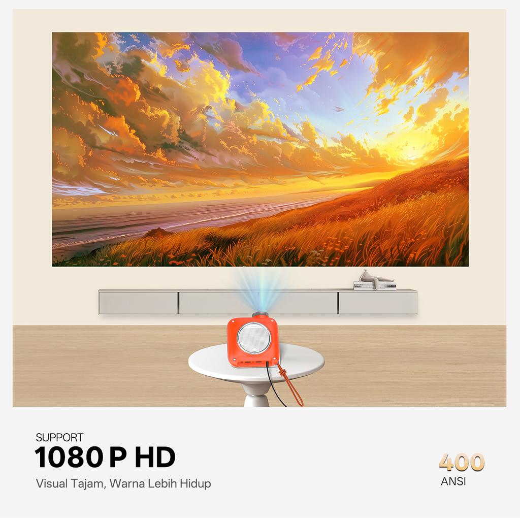 AVIEWLUX AERO Smart LCD Proyektor - proyektor dengan sistem android tv 11.0 - 400 ANSI -  1080P Decoding - WiFi 5 & Bluetooth -  Netflix & YouTube -  Mini Projector Portable-proyektor android 4k full hd bluetooth speaker