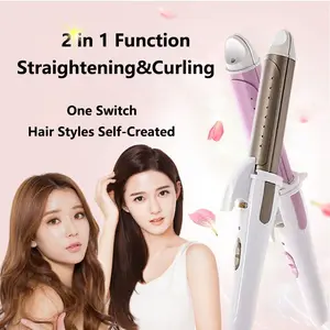 Catokan Rambut Curly dan Lurus (2in1) Hair Straightener Professional Multifunction Rambut Curly Alat Pengeriting Rambut/Pelurus Rambut Sisir