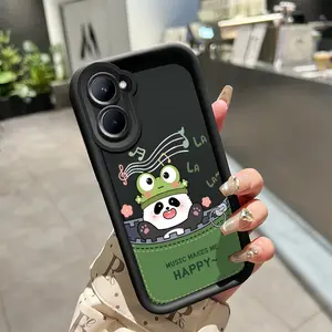 Casing Hp untuk Realme C33 Case HP pola panda lucu Anti drop Casing pelindung Softcase Anti guncangan silikon Kesing