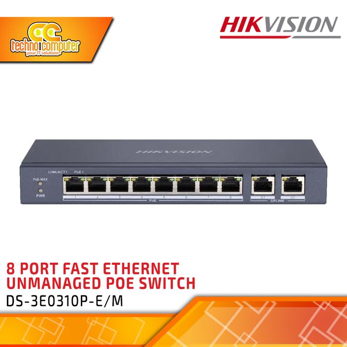 Gambar HIKVISION DS-3E0310P-E/M 8-Port Fast Ethernet Unmanaged POE Switch dari Techno Computer Bali Kota Denpasar Tokopedia