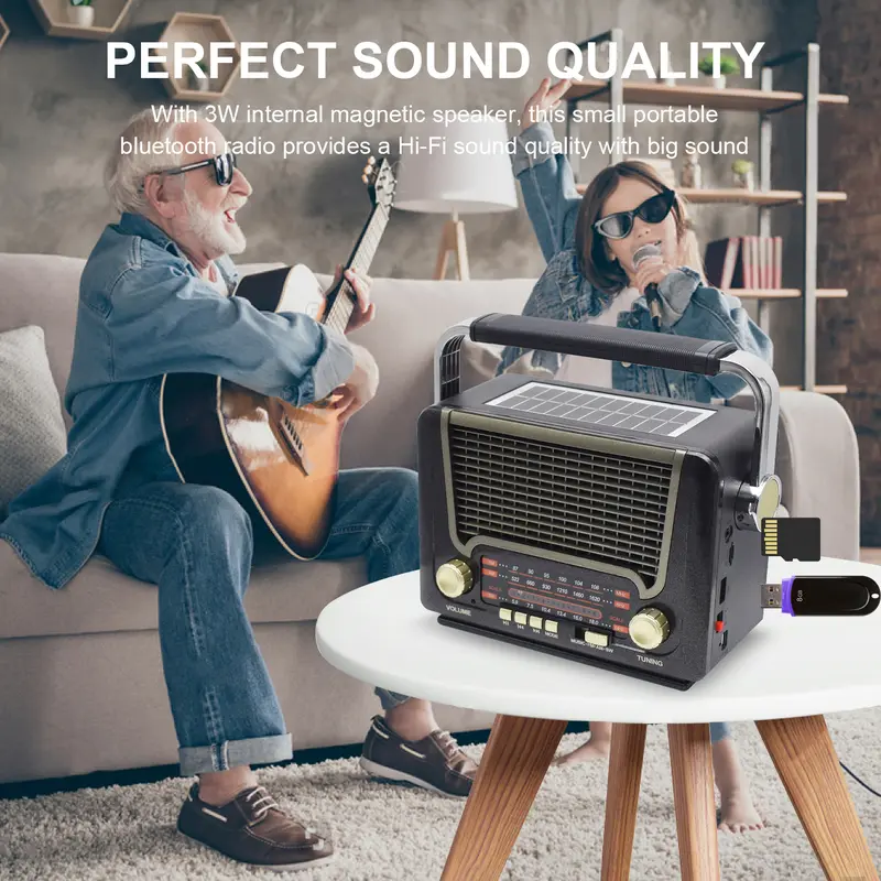 (COD) Merodith Radio Retro Portable 3-in-1 FM/AM/SW | Speaker Bluetooth & Power Bank USB/TF 527BTS - 100% Original! 1
