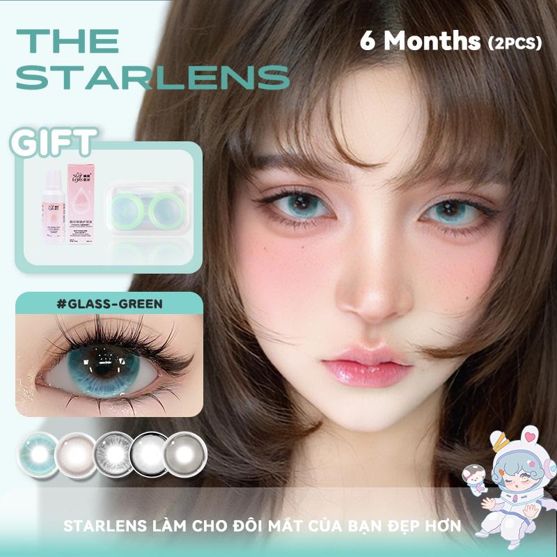 Kính áp tròng, Starlens lens mắt xịn chính hãng, 1 đôi, Mắt mềm, lens mắt xám/đen/nâu,Thích hợp để đeo khi trang điểm, Đường kính 14.2/14.5mm, Có thể sử dụng trong 6 tháng