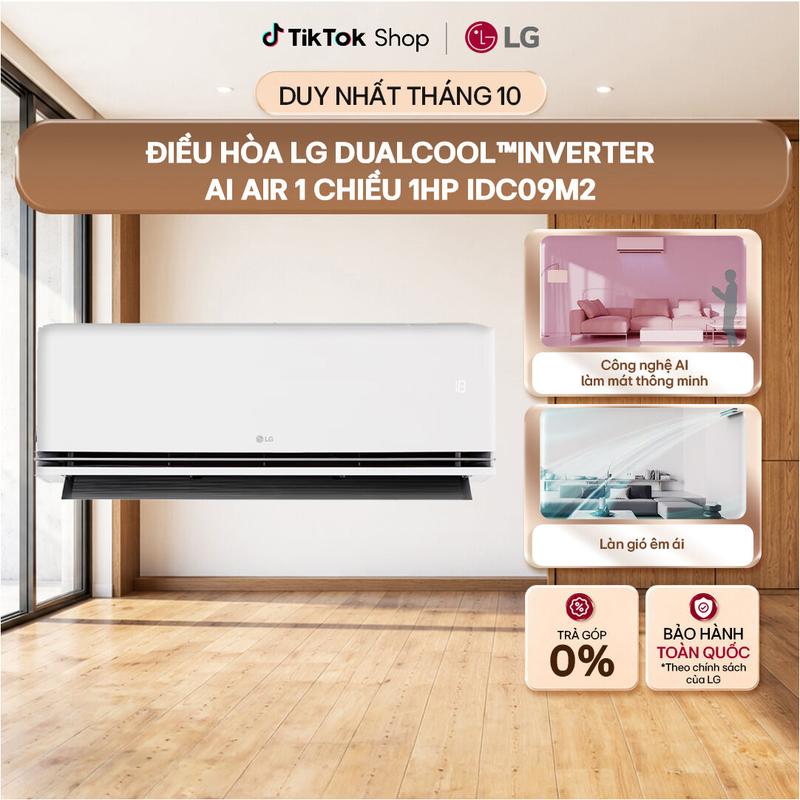 Điều hòa LG DUALCOOL Inverter AI Air 1 chiều 1HP IDC09M2