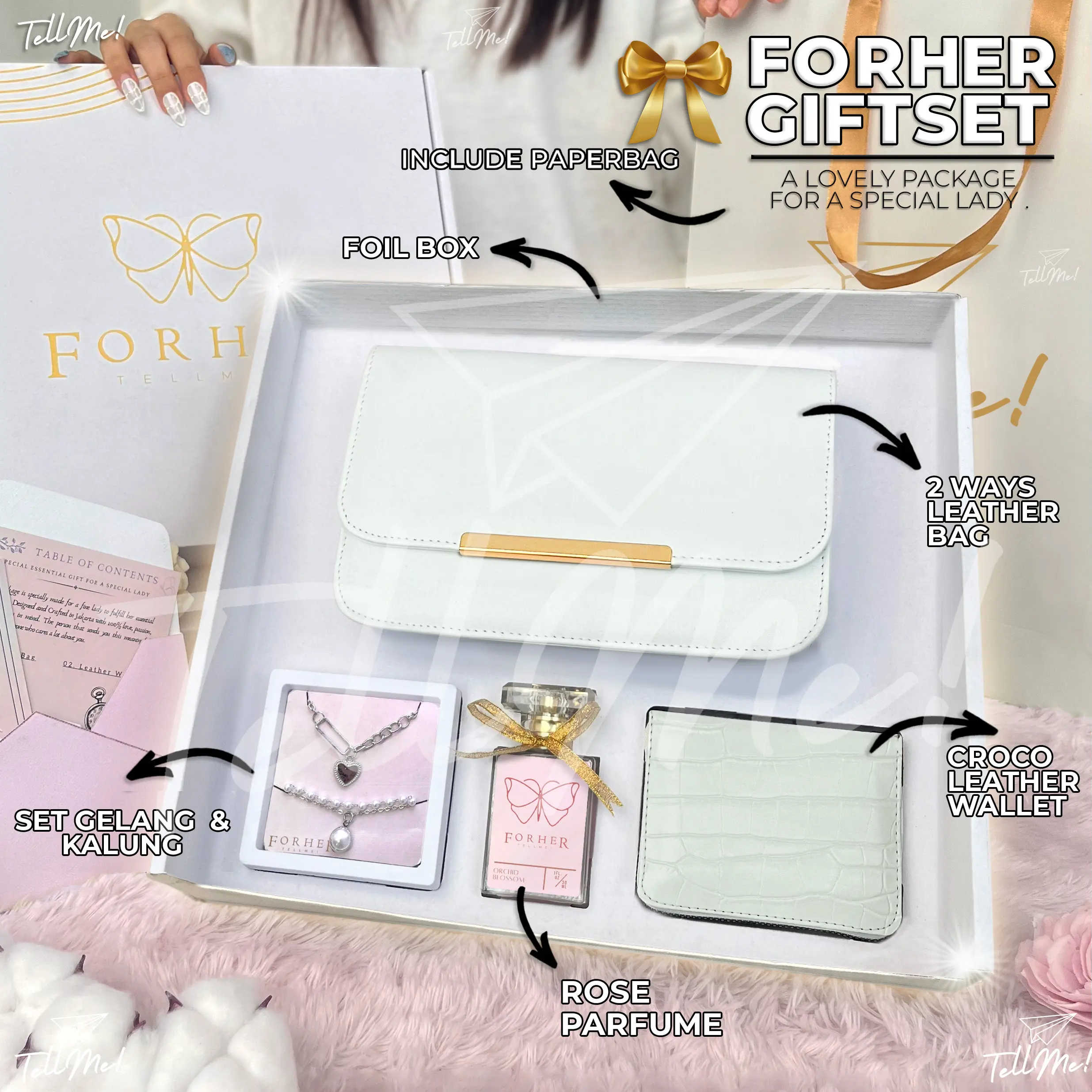 Hampers Wisuda Parfum Jam Tangan dan Dompet wanita Anniversary Pernikahan Pacar
