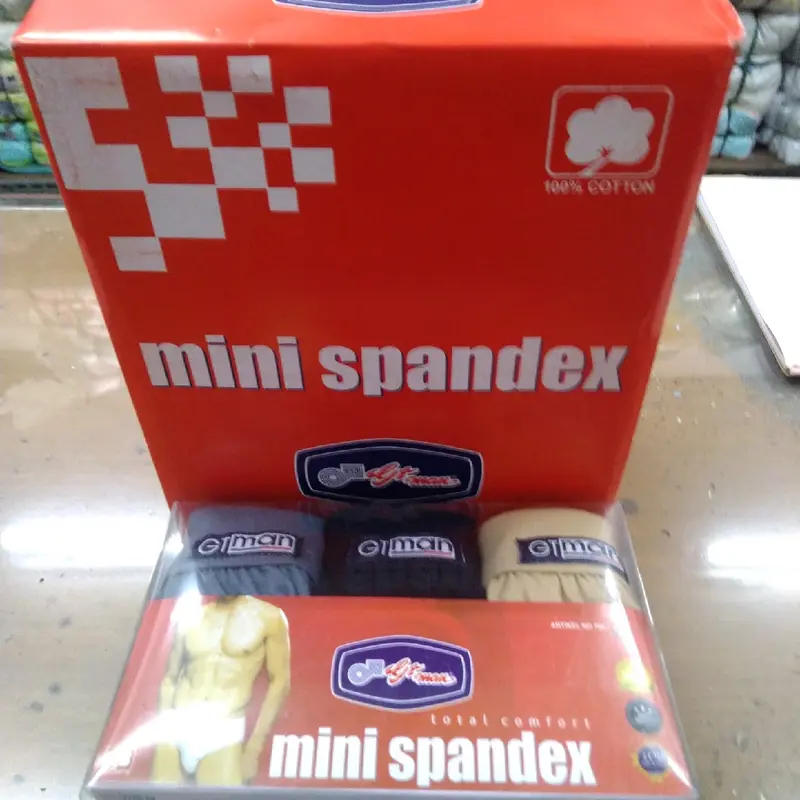 Celana Dalam GTMEN 708 B Sepandek Underwear 1 Pak 3 Pcs - Sempak Pria Katun CD Cowok Dewasa Nyaman Remaja Karet Boxer Kotak Spandex Jalan Pendek Motif 1