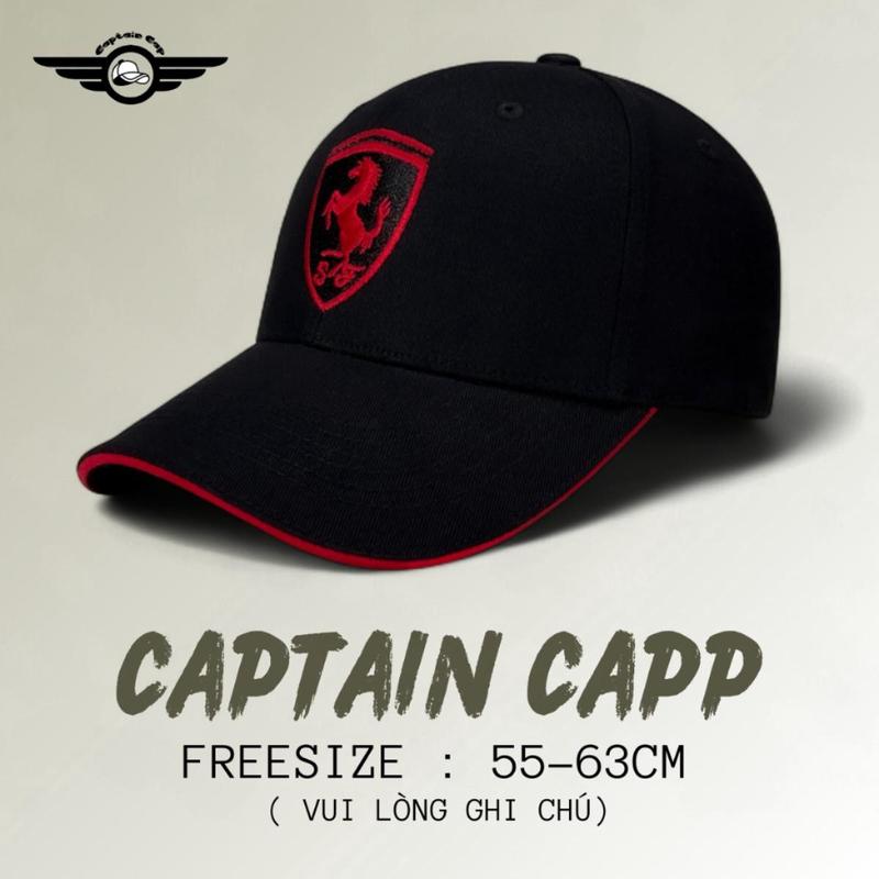 Mũ lưỡi trai Ferrari màu đen logo đỏ cá tính dành cho cả nam và nữ full hộp để…