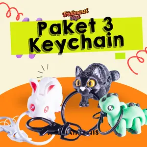 Wigglies Gantungan Kunci Figurin Hewan Paket Bundle