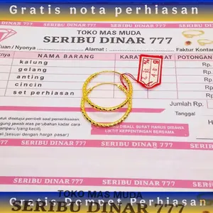 Anting Gipsi Polos E.M.A.S Muda Asli Gratis Dompet + Surat Perhiasan