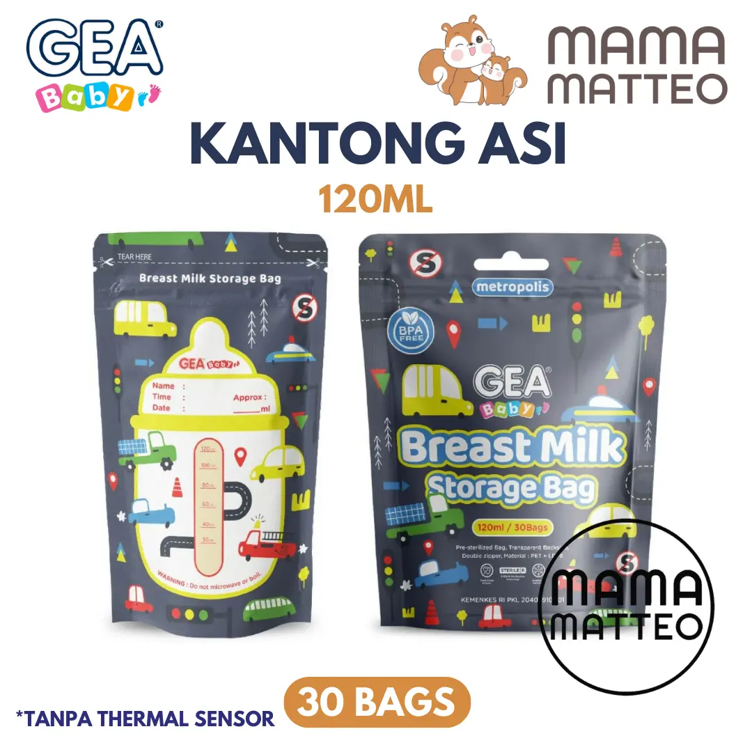 GEA BABY Pattern Kantong ASI 120ML / Milk Storage / Asibag / Motif Metropolis Kemasan Pouch