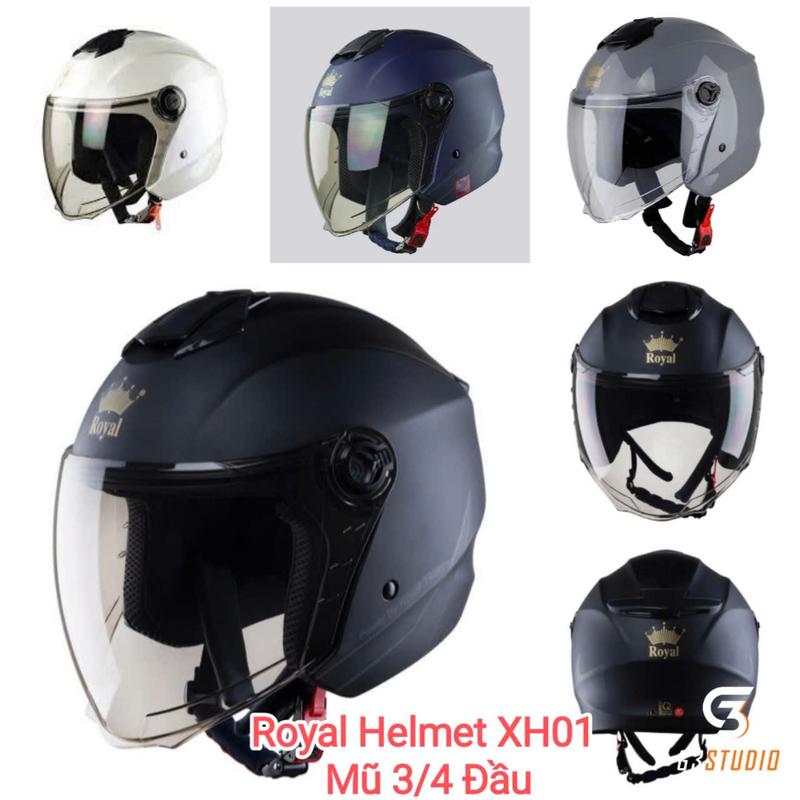  ROYAL XH01 Mũ 3 4 Chính Hãng ROYAL HELMET  - 01 Kính Tiện Lợi BH 12 Tháng Nón Bảo Hiểm Full Phụ Kiên 