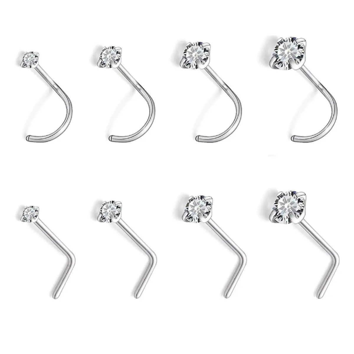 Piercing nosetril, stud, tindik hidung, tindik stud, anting hidung tanpa pemutar dan mudah dipasang juga anti karat Permata