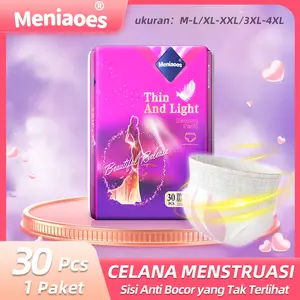SP[Promosi Penawaran Khusus] Gratis Ongkir Meniaoes celana pembalut wanita baru yang diimpor dari (paket lebih besar berisi 30 buah) tahan bocor 360°, sirkulasi udara yang baik, pelindung kulit, dapat digunakan siang dan malam/ibu hamil