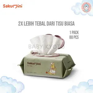 BK Sakumini Tisu Basah Bayi 80 Sheet Wet Tissue Baby Wipes Hand Mouth Facial Tisu Wajah Lembut 80Pcs