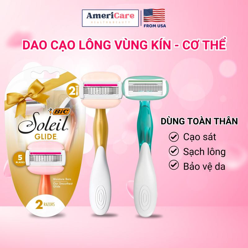 [Che tên] Dao cạo đầu bơ, dao cạo thường 5-4 lưỡi, cạo lông vùng kín và body BIC Soleil, Americarevn, Bill Mỹ chính hãng