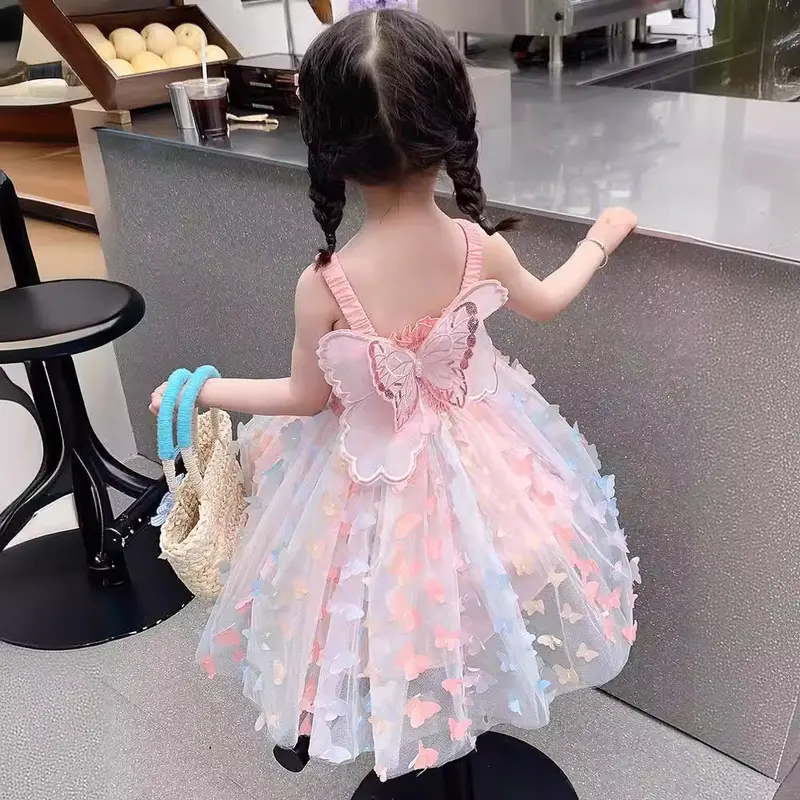 Dress Sayap Kupu Kupu 1-4 Tahun NEW UPGRADE VERSION Gaun Pesta Anak Kostum Tema Peri Party Gown Princess Butterfly Fairy 4