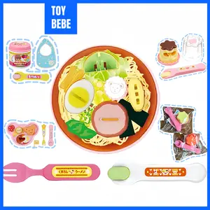 TOYBEBE Mainan Pudding Piring Makan Boneka rumah bermain Ramen Set Doll Plate Aksesori rumah bermain Mainan Anak Perempuan rumah bermain Kids Plate Aksesori Hadiah Baju Plastik