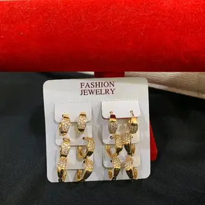 Anting Clip Titanium Permata Cantik Fashion Jewelry Elegan untuk Tampilan Mewah/pcs