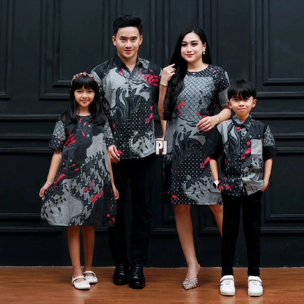 Couple keluarga dress seragam natal Pendek Sarimbit Baju Cewek   Pasangan Batik Hem Ibu Motif Dewasa Wanita