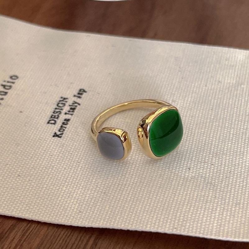 Product Introduction of Colorful Drip Glaze Open Ring For Women 2024 New Fashion Retro Geometric Gold Color Metal Rings Exquisite Jewelry Gifts For Girl 10
