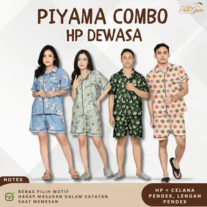 Kombo Hemat Nyenyak Piyama Pria HP ( size M, L, XXL ) / Paket Usaha / Paket Hemat / Setelan Baju Tidur Cowok Atasan Lengan Pendek Celana Pendek Katun