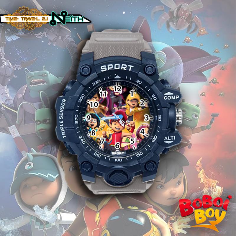 Jam Tangan Sport Anak Terbaru Boboiboy  Strap Ruber Sporty Anti Air /Jam Tangan Spor BBY03AX015 2