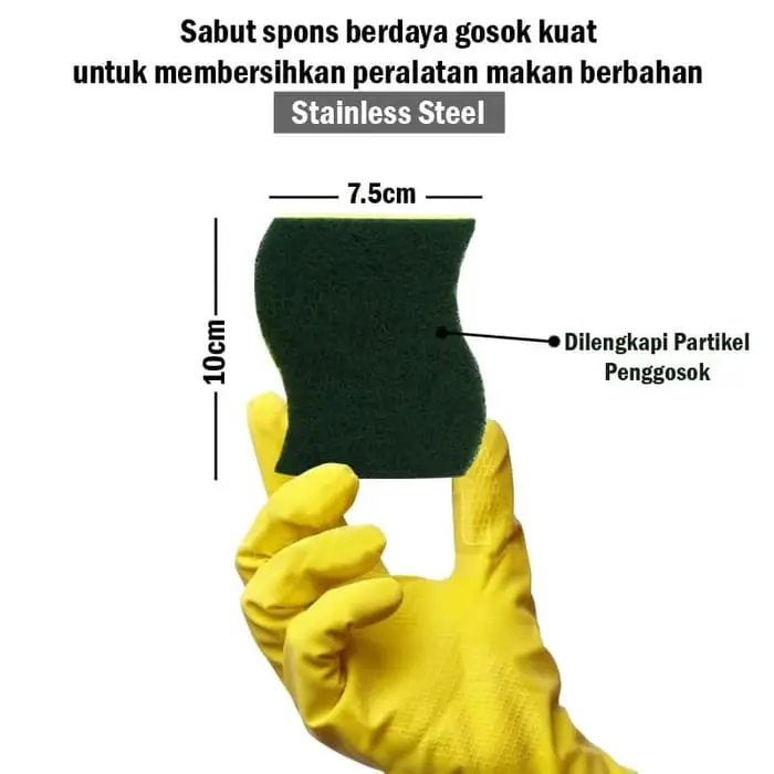 3M Scotch Brite 3 Pcs Sabut Spons Hijau Cuci Piring ID 30P3 4