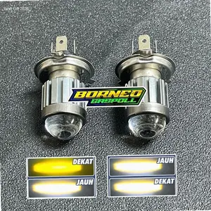 PROMO 2 PCS LAMPU H4 || LAMPU LED DEPAN MOBIL UTAMA H4 LASER D2 PUTIH KUNING TRUCK BUS | Hot Item