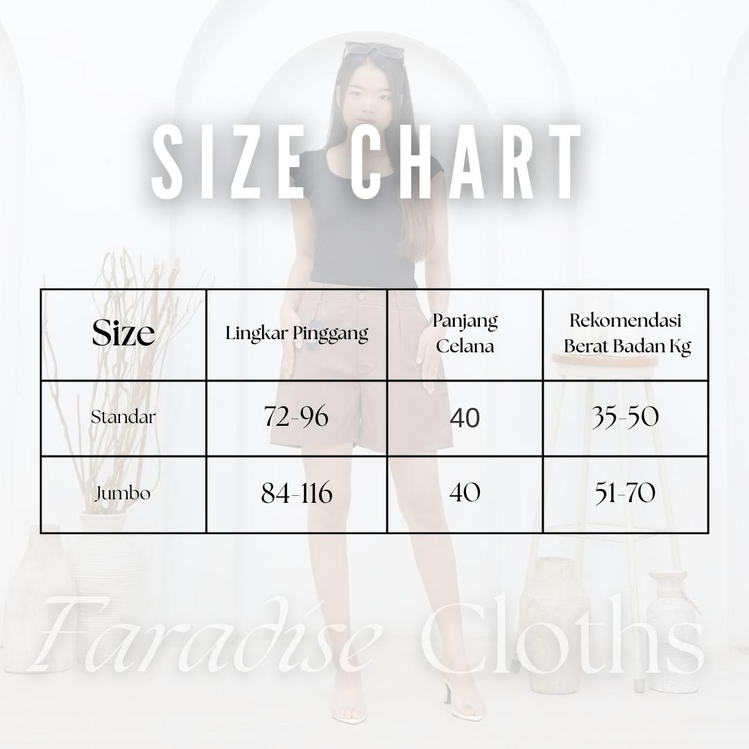 Faradise Shorts - Celana Pendek Wanita - Hotpants Highwaist Bahan Katun Terbaru Model Terkini  Waist