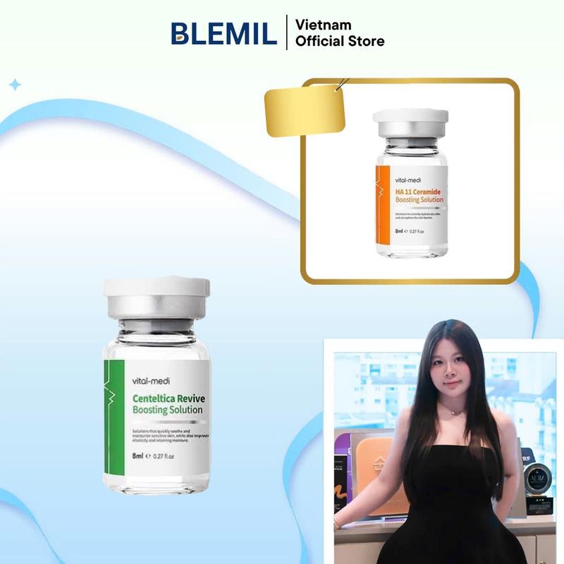   Mua 1 Tặng 1  Tinh Chất Phục Hồi Vital-Medi Centellica Revive 8ml #Xanh + Tặng 1 Tinh Chất Cấp Ẩm Vital-Medi HA 11 Ceramide 8ml #Cam 