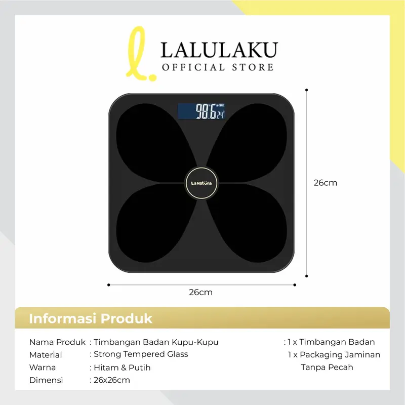 Lalulaku Timbangan Badan Kupu Kupu Digital Body Scale Kamar Mandi 8