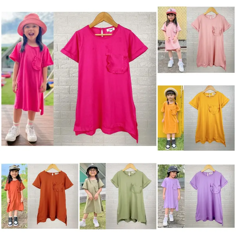 DRESS ANAK RUMI OVERSIZE SIZE 1-5 TAHUN - DASTER ANAK BAHAN KAOS DRESS LUCUNA RUMI ANAK 0