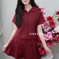 Gambar ORECCA - Mimi Atasan Pita Wanita Lengan Pendek - Maroon dari Orecca.id Kota Administrasi Jakarta Barat 3 Tokopedia