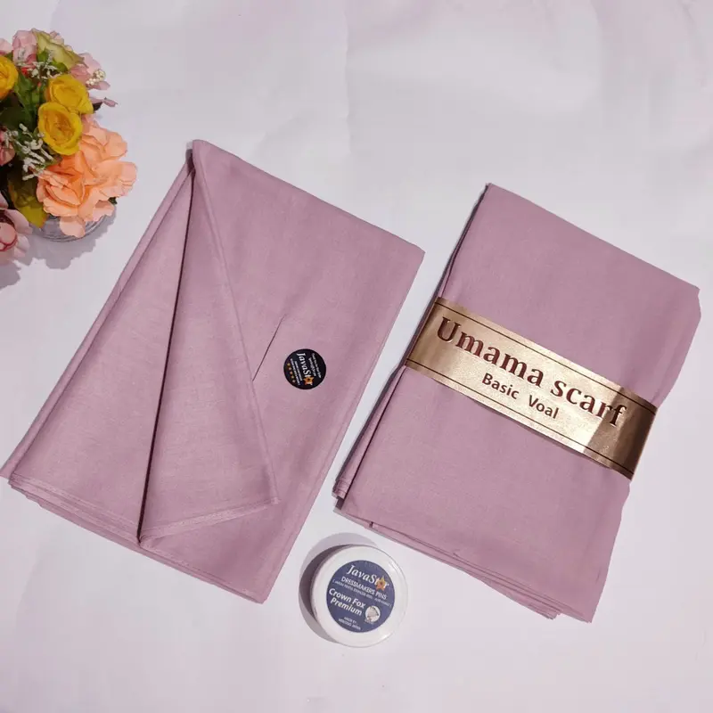 Umama Basic Voal jilbab segi empat 110x110cm Hijab seragam polos bisa GROSIR katun lembut Nyaman Sekolah Muslim kerudung Square 2