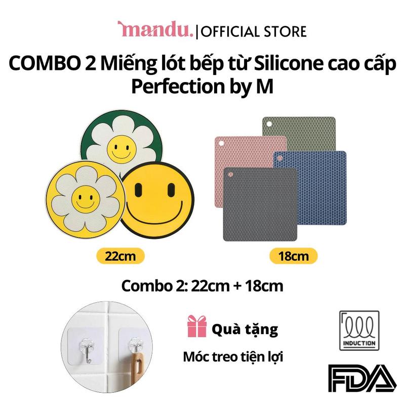   COMBO GIÁ HỜI  2 Miếng lót bếp từ Perfection M-Mat – Silicone FDA chịu nhiệt chống xước bảo vệ bếp 