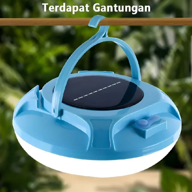 Lampu Emergency Gantung Camping UFO Solar Panel Camping Lampu Taman Lampu Belajar  Lampu Multifungsi Super Terang 5