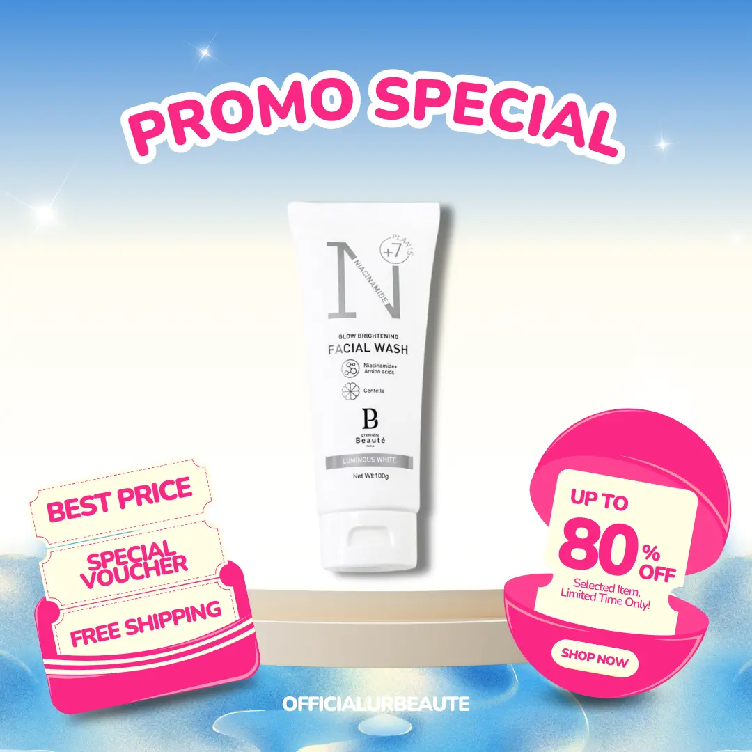 Premiere Beaute Glow Brightening facial Wash - Sabun cuci muka yang dapat mencerahkan dan melembabkan kulit, pembersih  wajah gentle