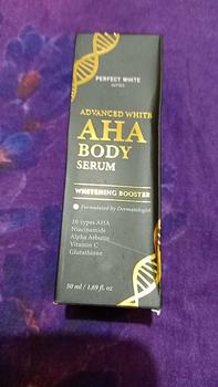 Product Review of [10X AHA] PERFECT WHITE Advanced AHA Body Serum 50ml Whitening Booster with 10X AHA Niacinamide, Alpha Arbutin, Glutathione, Vitamin C | Booster Lotion Acid Perawatan Pencerah Mencerahkan Memutihkan Tubuh Kusam Belang Noda Hitam Glycolic Acid from k**a 1