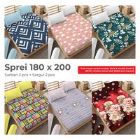 Gambar [GRADE B] Kintakun DLUXE Sprei Set Fitted Rumbai Ukuran 120x200 / 160x200 / 180x200 / 200x200 B4 Sarung Bantal Guling 2in1 Duo - Sprei Rumbai 180 B2 dari Kamar Rumahku Kota Bandung 2 Tokopedia