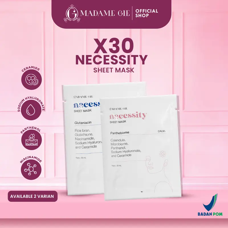 [FREE POUCH] [30 PCS] Madame Gie Necessity Sheet Mask - Masker Perawatan Wajah 2