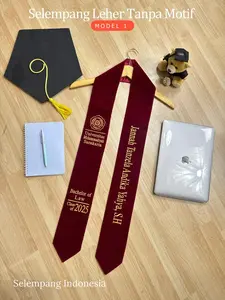 Selempang Wisuda / Selendang Wisuda Custom Nama – Graduation Sash beludru dan satin premium