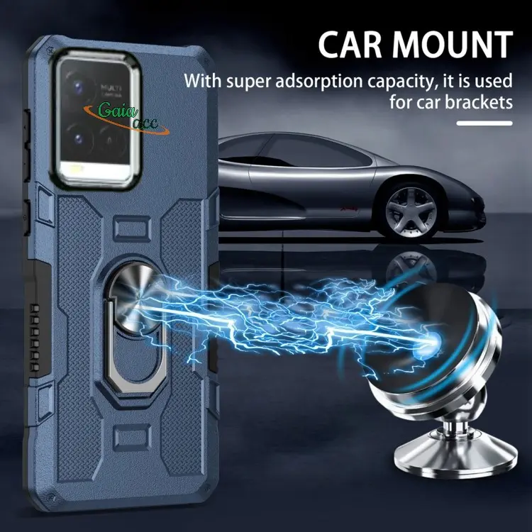 Casing Untuk Vivo Y21/Y21s/Y21t/Y21a| Y33S Hard Case Ring Armor Robot Case Kickstand Hybrid/Ring Holder 1