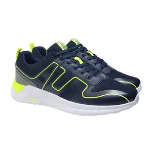Precise T-Lite Run Jg M1 Sepatu Olahraga Lari Pria - Navy/Green Fl (Berkualitas)