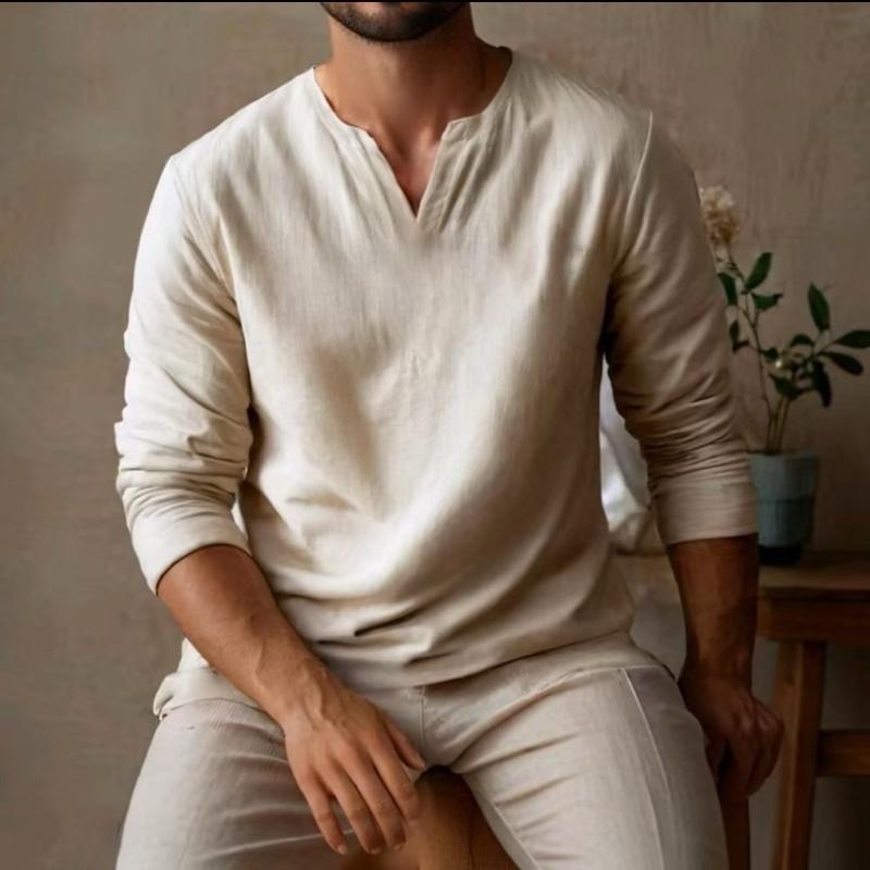 Product Introduction of LINEN.ELITE Baju Linen Pria Atasan Baju Katun Linen Pria Dewasa Santai Setalan Koko Pria Baju Casual Pria Bahan Linen Lembut 11