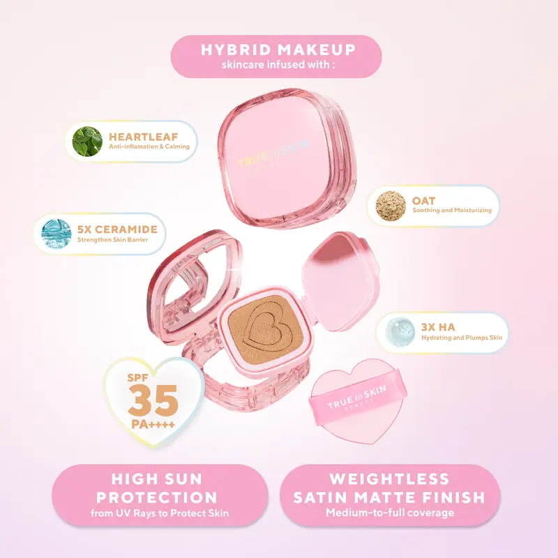 [EXCLUSIVE MARGARET X TRUE TO SKIN] - CUSHION + LIPTINT ( Skinlike Porefecting Cushion SPF 35 PA++++ dan Juicy Glass Tint ) 2